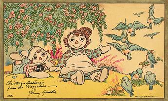 JOHNNY GRUELLE (1880-1938) Christmas Greeting From The Raggedies. from Raggedy Ann & Andy.